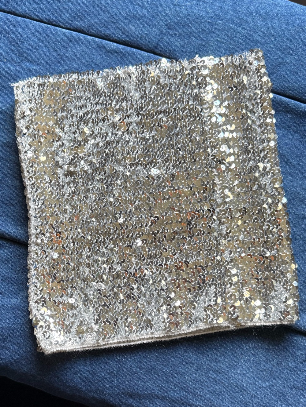 Women’s Silver Sequin Tube Top